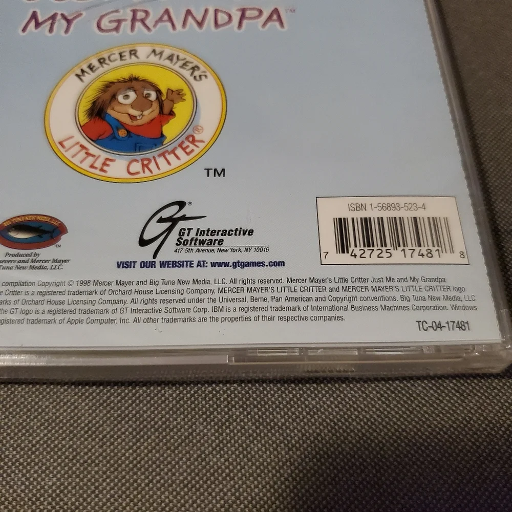 Mercer Mayer's Littler Critter Just Me and My Grandpa GT Computer Game